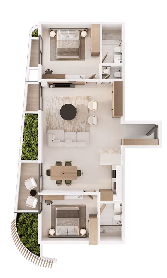Floor Plans – ZenWood Residences Two-Bedroom Apartments